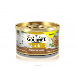 Консервы для кошек Gourmet Gold с индейкой и шпинатом, 85г фото