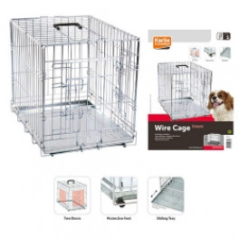 Клетка для собак  Karlie-Flamingo wire cage двухдверная, хромированная фото