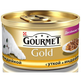 Консервы для кошек Gourmet Gold с уткой и индейкой, 85г фото