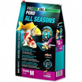 Корм JBL ProPond All Seasons M всесезонный для рыб в форме плавающих палочек фото