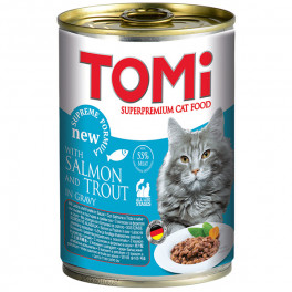 Консервы для кошек TOMi, с лососем и форелью, 0.4кг фото