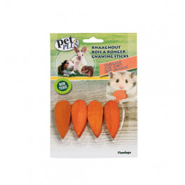 Игрушка деревянная для стачивания зубов Karlie-Flamingo CARROTS для грызунов, морковка фото