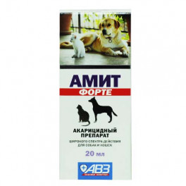 Улучшенный препарат от блох и клещей для собак и кошек Амит Форте, 20 мл фото
