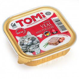 Консервы для кошек TOMi, с телятиной и домашней птицей, 0.1кг фото