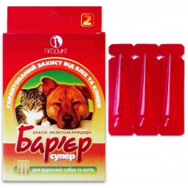 Капли инcектоакарицидные Барьер-супер для взрослых собак и кошек  №3/ 3 пипетки фото