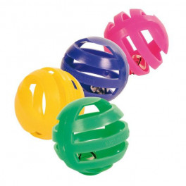 Набор мячиков пластиковых Trixie, с колокольчиком, 4шт фото