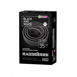 Ошейник Vitomax Black&White против блох и клещей для котов и мелких собак, черный 35 см фото