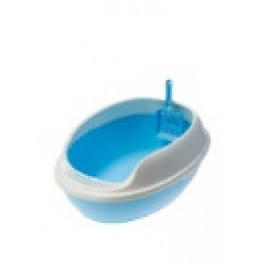 Туалет для кота MD рамка с лопаткой GimBorn голубой , 38x50x20 см фото