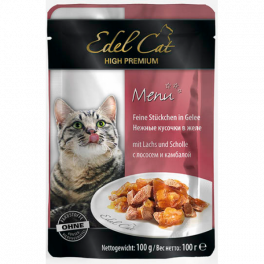 Консервы для кошек Edel Cat pouch лосось и камбала в желе, 100 г фото