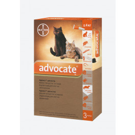 Капли Bayer Advocate Адвокат инсектицидные для кошек весом до 4 кг, 1х0,4мл фото