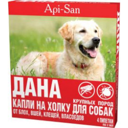Дана Капли для собак средней и мелкой породы, 4х1,5мл (диазинон)		 фото