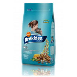 Корм Brekkies Excel Mix Fish премиум класса, для взрослых кошек, с рыбой фото