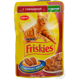 Пауч для котов Friskies, с говядиной, упаковка 20х100 г фото