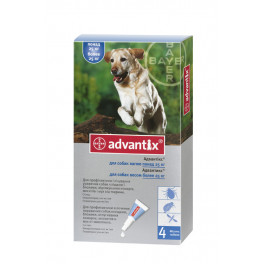 Капли Bayer Advantix Адвантикс от блох и клещей для собак весом от 25 кг, пипетка 4мл фото
