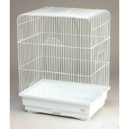 Клетка для птиц AnimAll Salsa  K-2, белая, цинк, 45,4х33,5х59,5 см  фото
