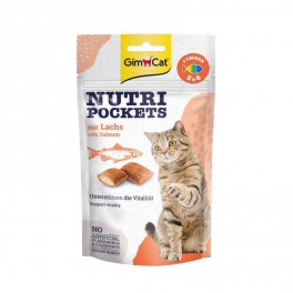 Лакомства GimCat Nutri Pockets для кошек, с лососем + омега 3 и 6, 60г фото
