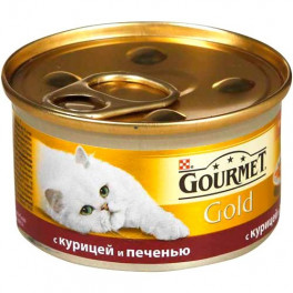 Консервы для кошек Gourmet Gold с курицей и печенью, 85г фото