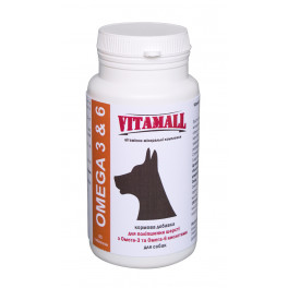Витаминно-минеральный комплекс VitamAll Omega 3 & 6 для улучшения шерсти собак, 65 таблеток фото