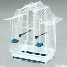 Клетка для птиц AnimAll Alba, белая, цинк, 51х32,5х58,5 см  фото
